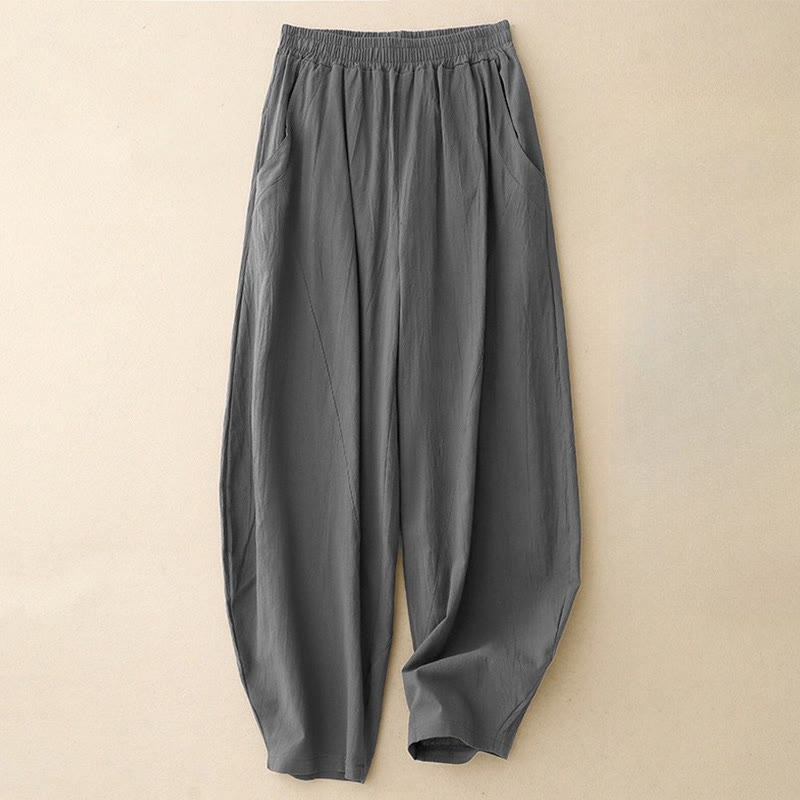 Breathable Cotton Linen Tapered Mindful Movement Pants