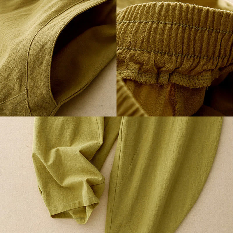 Breathable Cotton Linen Tapered Mindful Movement Pants