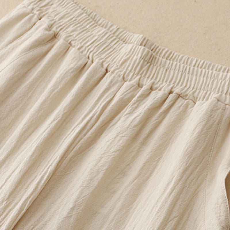 Breathable Cotton Linen Tapered Mindful Movement Pants