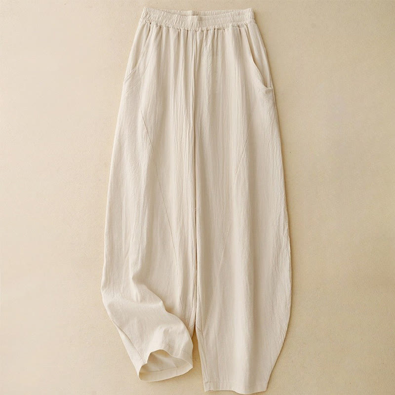 Breathable Cotton Linen Tapered Mindful Movement Pants