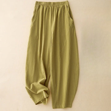 Breathable Cotton Linen Tapered Mindful Movement Pants