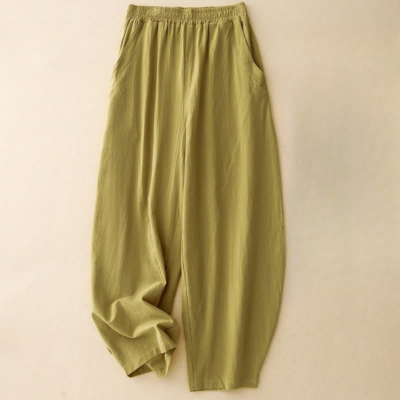 Breathable Cotton Linen Tapered Mindful Movement Pants