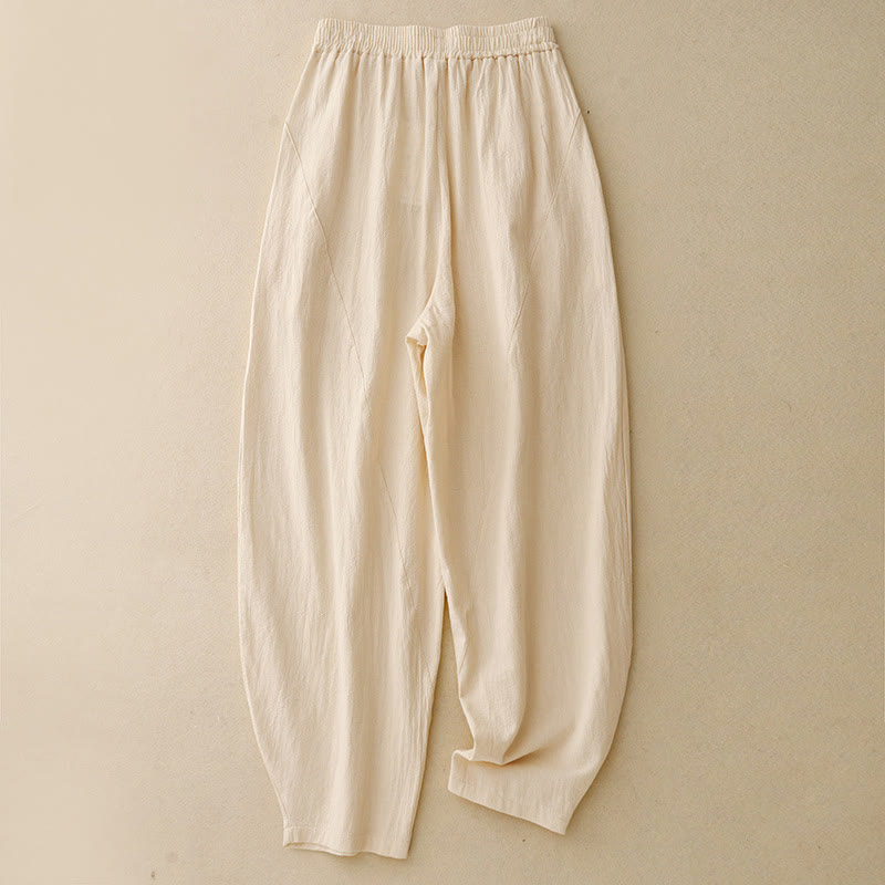 Breathable Cotton Linen Tapered Mindful Movement Pants