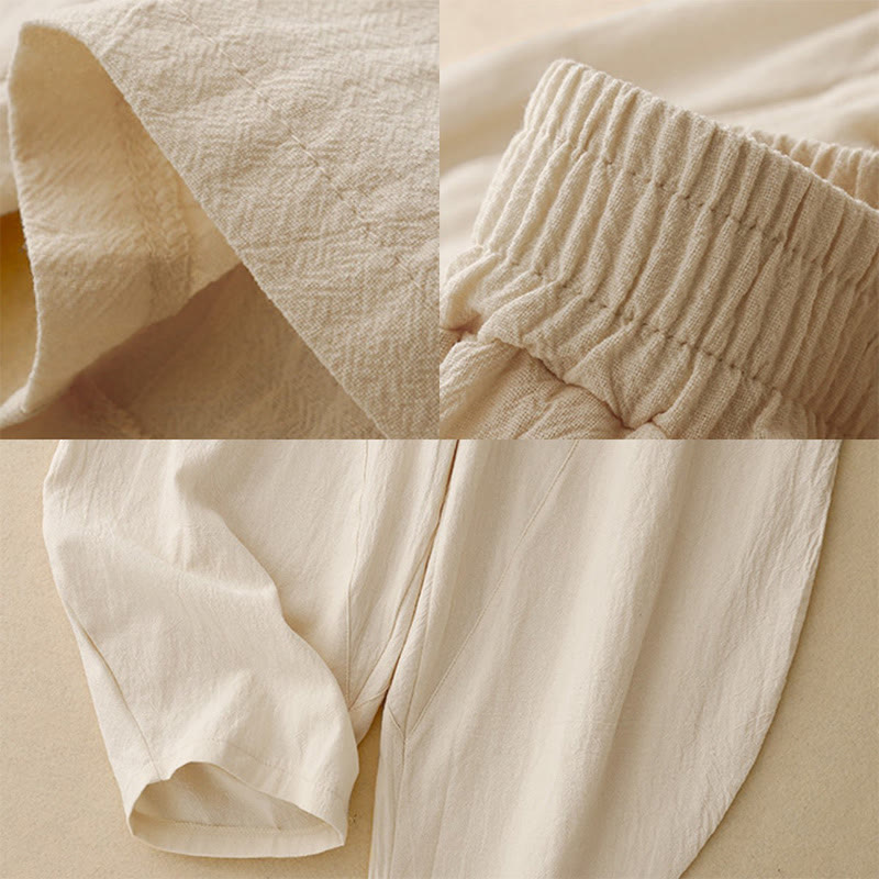 Breathable Cotton Linen Tapered Mindful Movement Pants