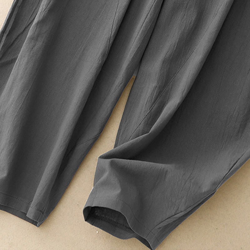 Breathable Cotton Linen Tapered Mindful Movement Pants