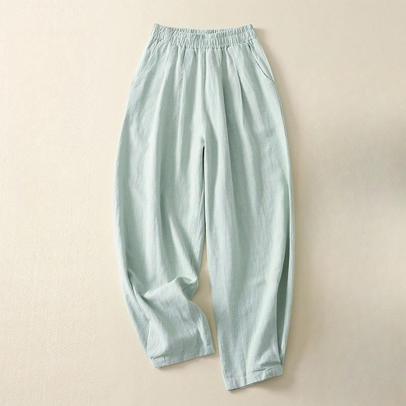 Breathable Cotton Linen Tapered Mindful Movement Pants