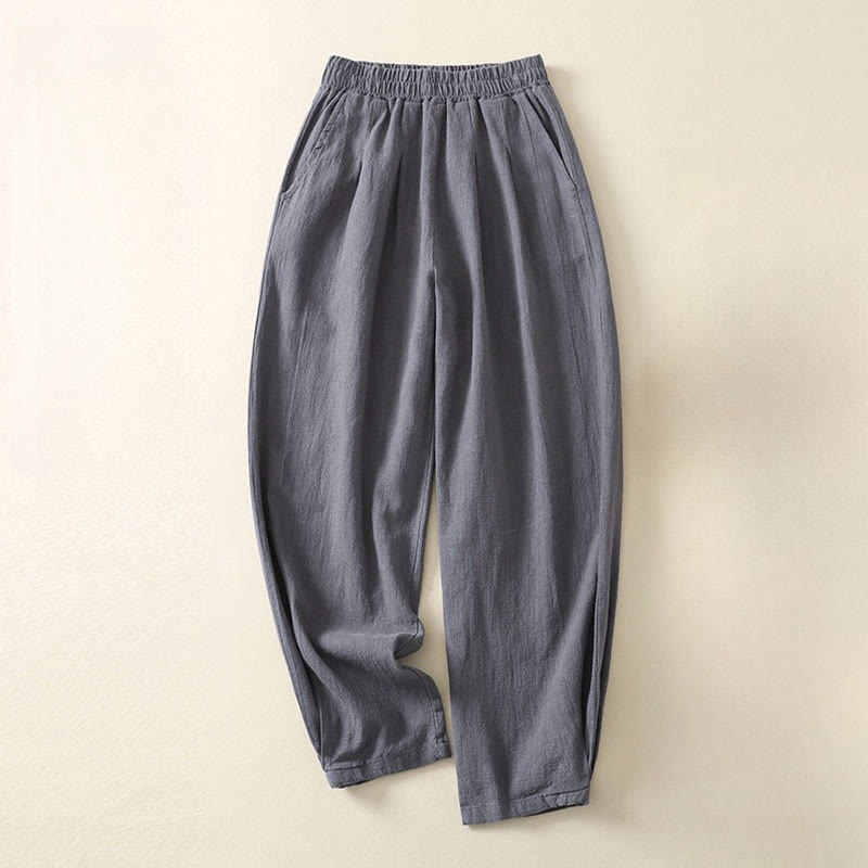 Breathable Cotton Linen Tapered Mindful Movement Pants
