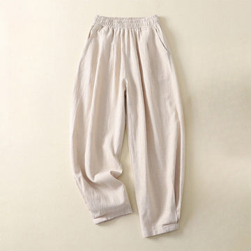 Breathable Cotton Linen Tapered Mindful Movement Pants