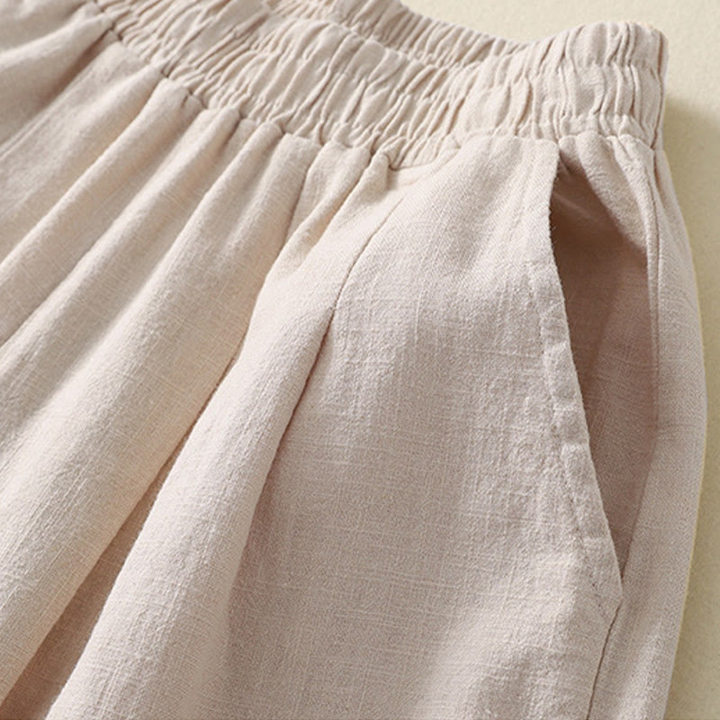 Breathable Cotton Linen Tapered Mindful Movement Pants