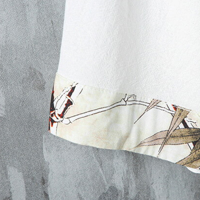 Cotton Linen Frog Button Stand Collar Meditation Shirt Jacket