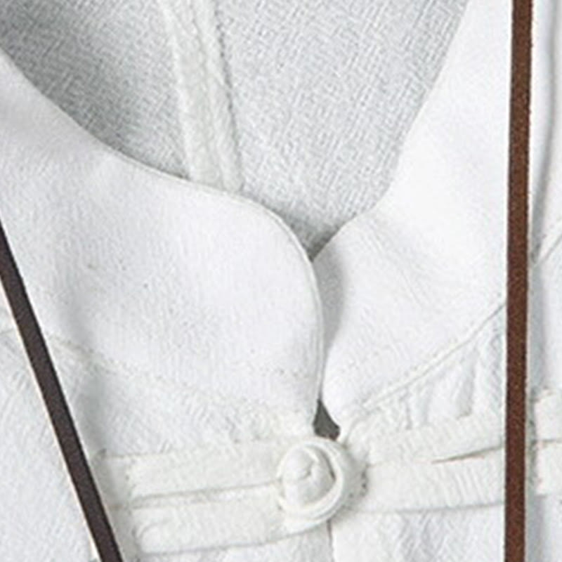 Cotton Linen Frog Button Stand Collar Meditation Shirt Jacket