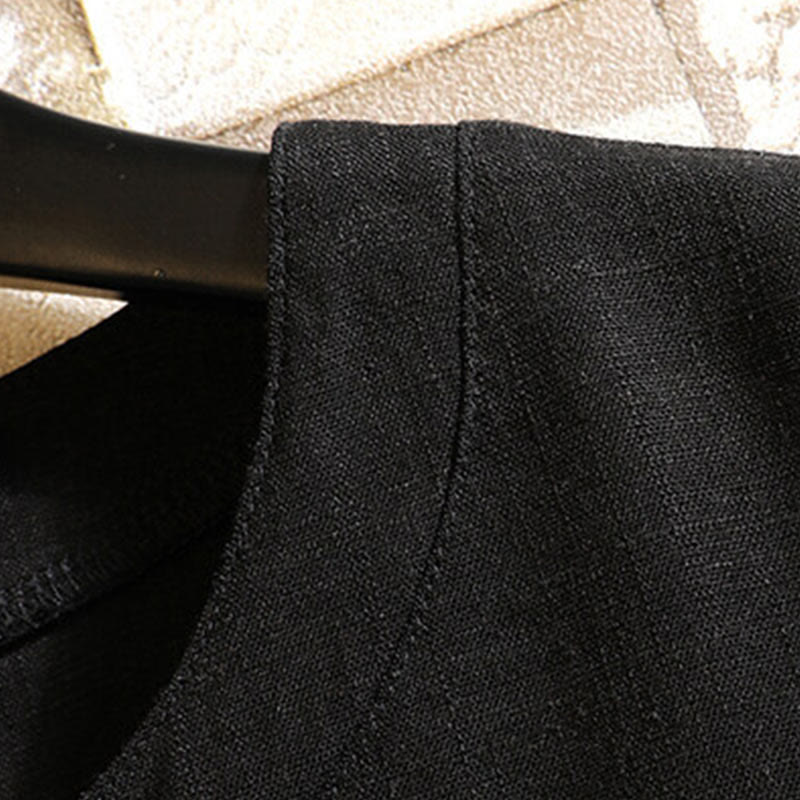 Tactile Cotton Linen Minimalist Frog Button Meditation Shirt