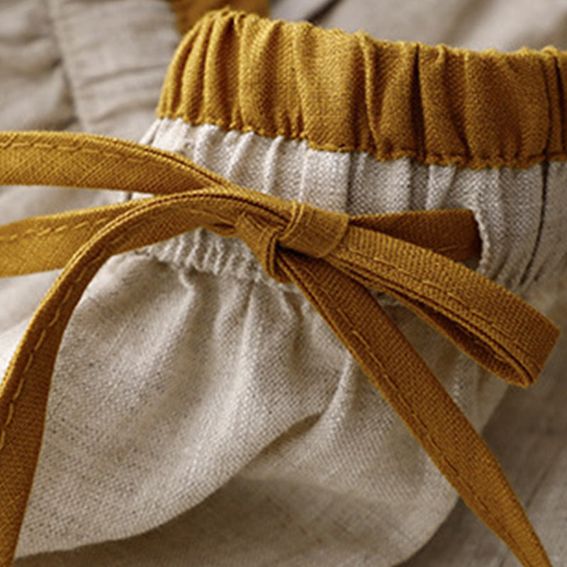 Vintage Solid Embroidery Drawstring Women's Skirt With Pockets