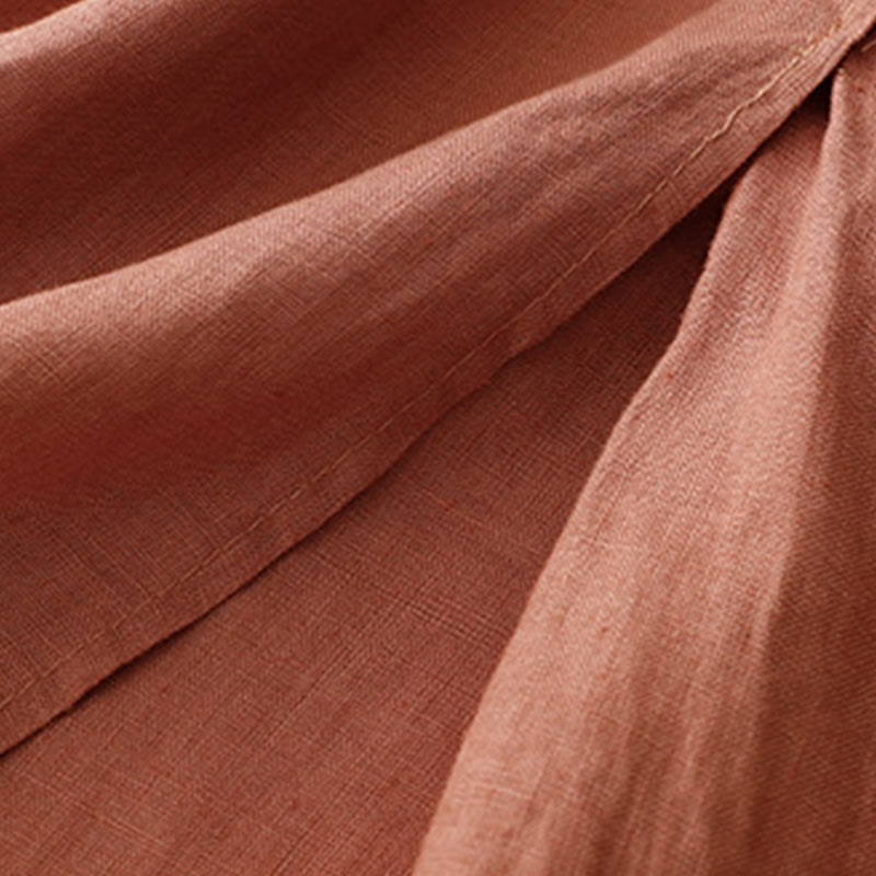 Vintage Solid Embroidery Drawstring Women's Skirt With Pockets