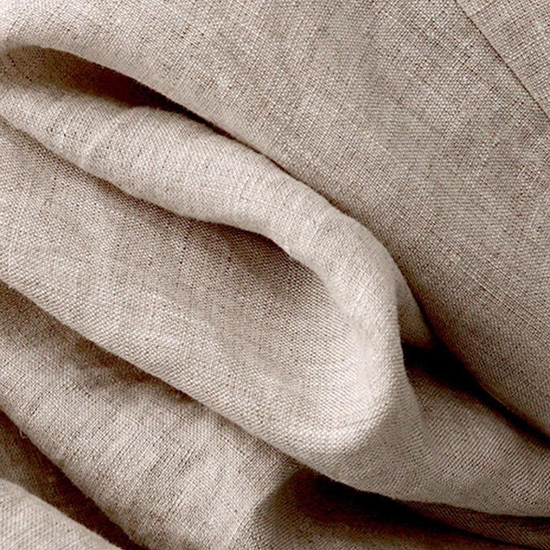 Vintage Casual Plain Side Slit Elastic Waist Cotton Linen Women's Skirt With Pockets