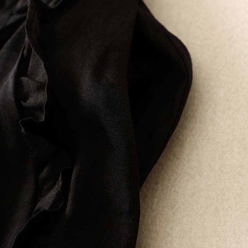 Summer Plain Ruffle Design Women's Cotton Skirt