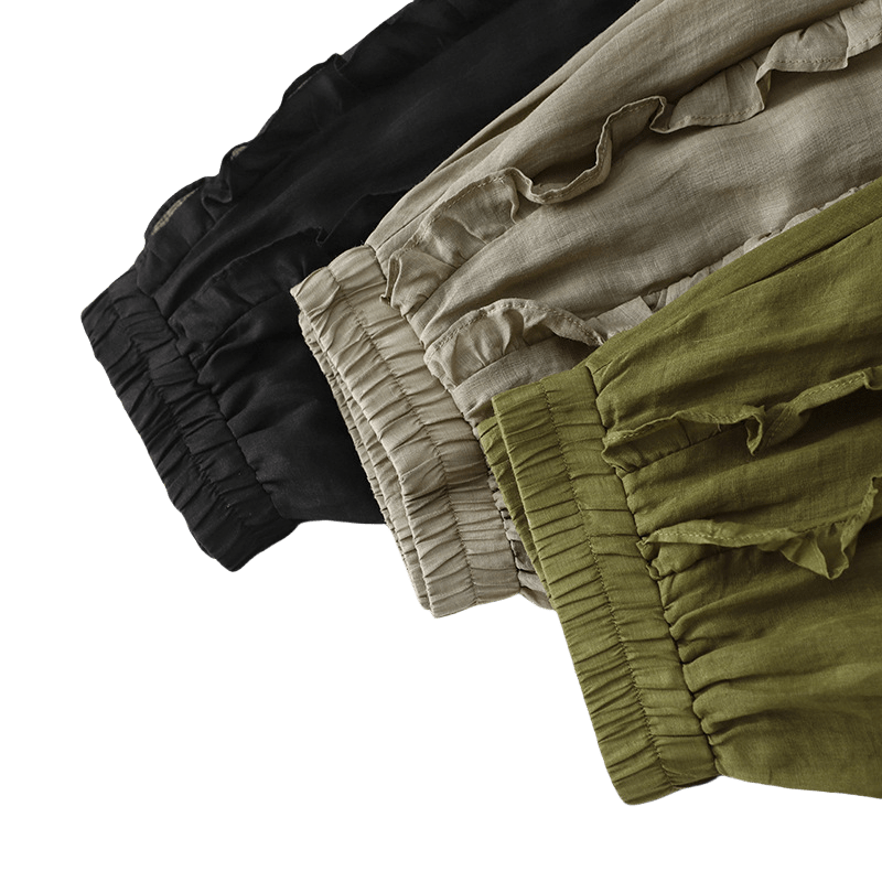Summer Plain Ruffle Design Women's Cotton Skirt