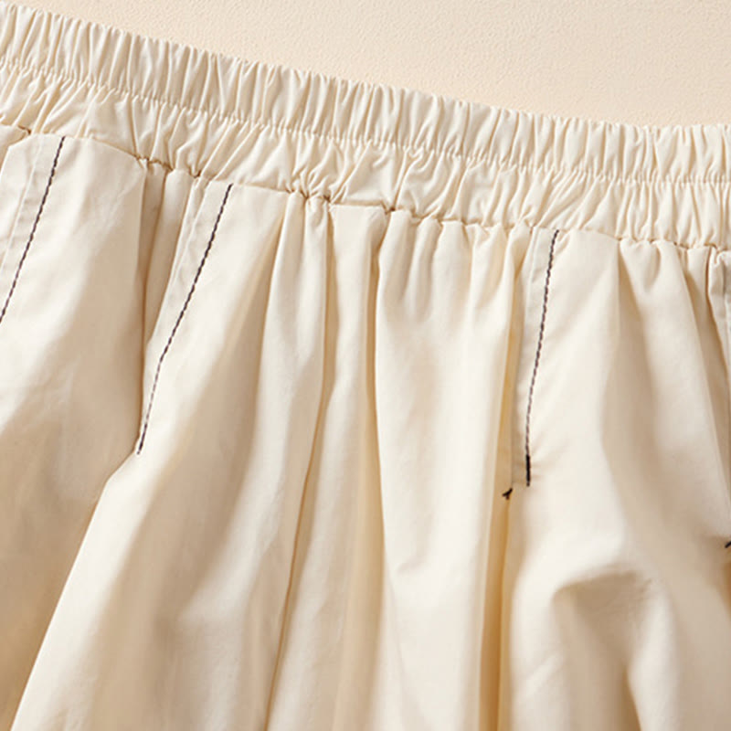 Summer Casual Irregular Design Women's Cotton Skirt With Pockets