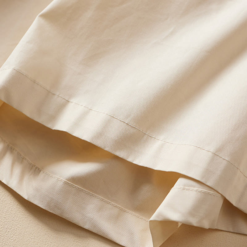 Summer Casual Irregular Design Women's Cotton Skirt With Pockets