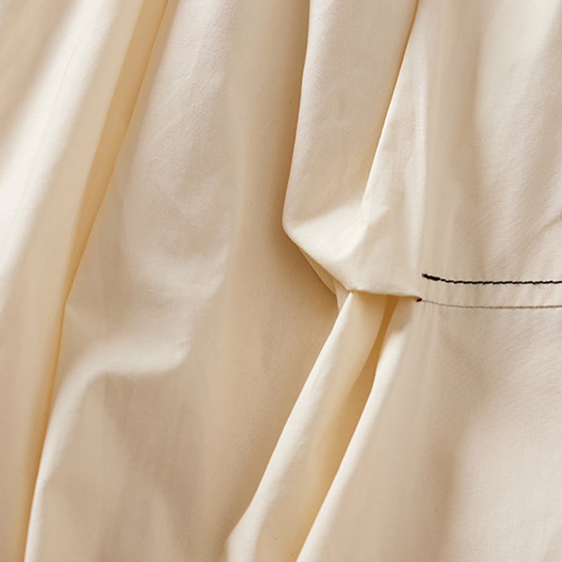 Summer Casual Irregular Design Women's Cotton Skirt With Pockets