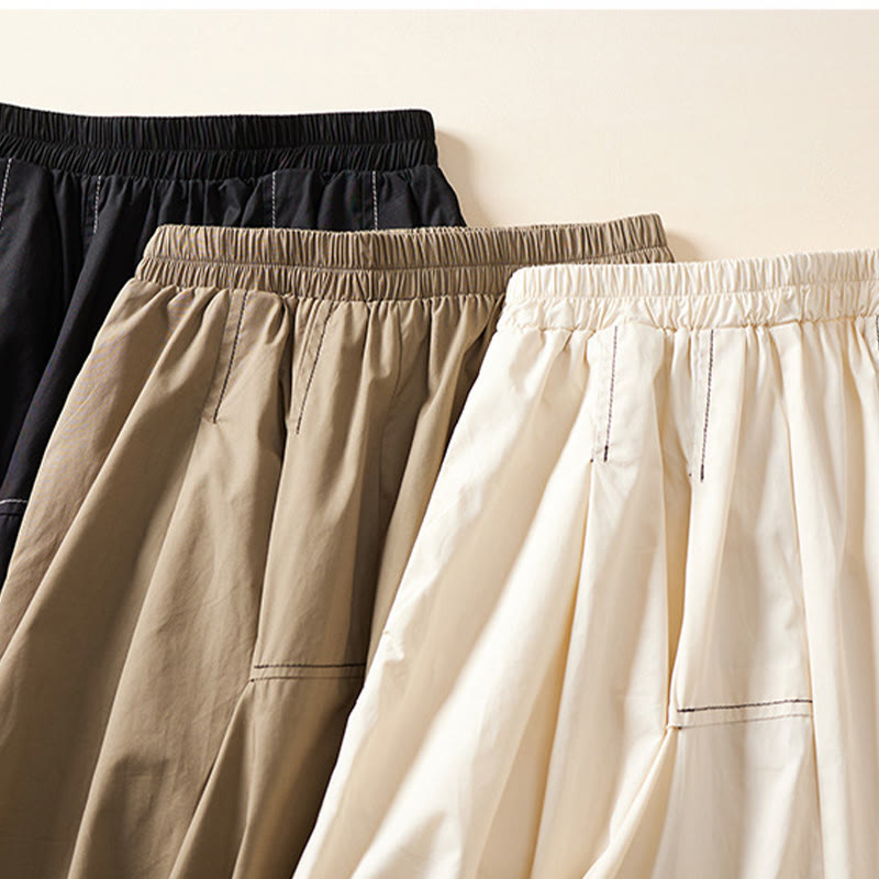 Summer Casual Irregular Design Women's Cotton Skirt With Pockets