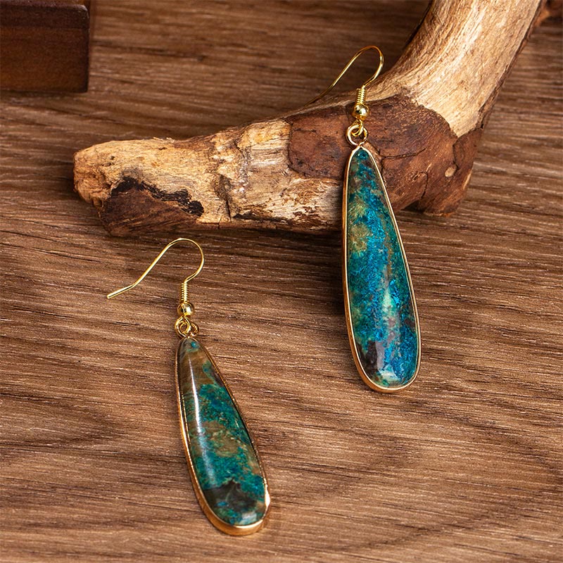 Emperor Stone Water Drop Happiness Dangle Earrings