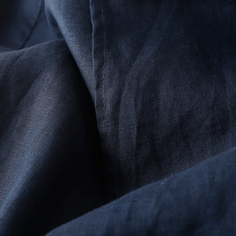 Vintage Summer Asymmetrical High Waist Women's Cotton Linen Skirt With Pockets