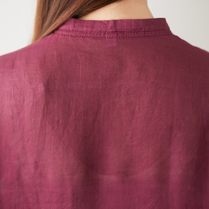 2Pcs Three Quarter Sleeve Shirt Top Pants Meditation Zen Tai Chi Cotton Linen Clothing Women's Set
