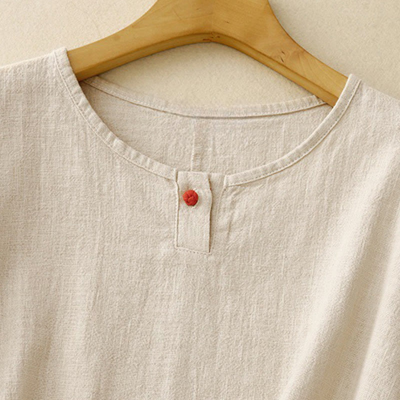 Tactile Cotton Linen Minimalist Grounding T-Shirt