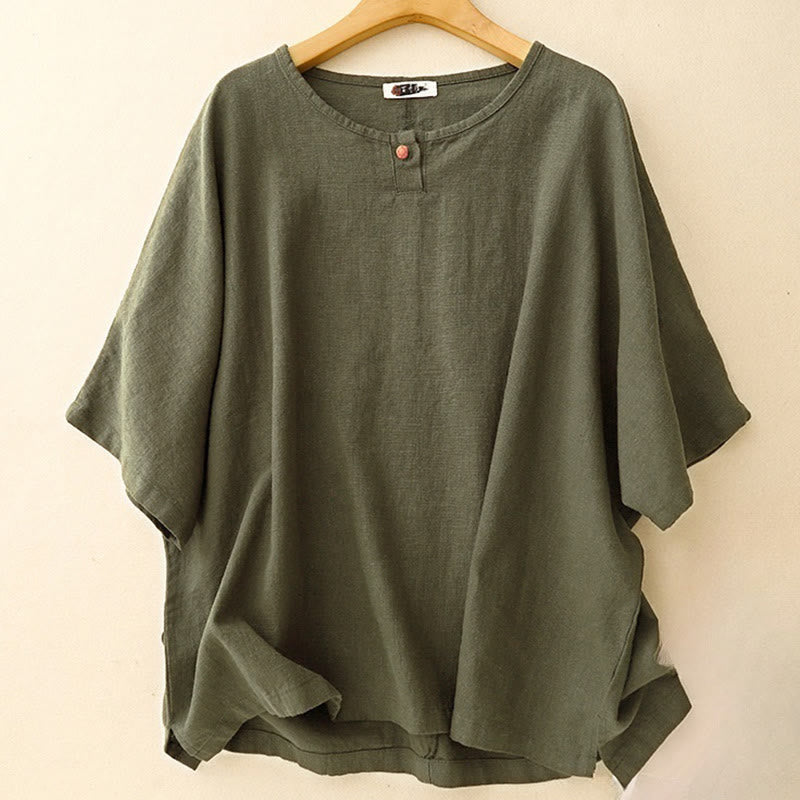Tactile Cotton Linen Minimalist Grounding T-Shirt
