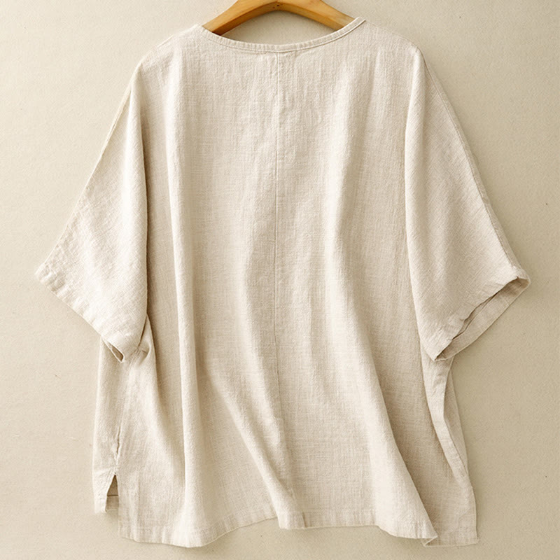 Tactile Cotton Linen Minimalist Grounding T-Shirt