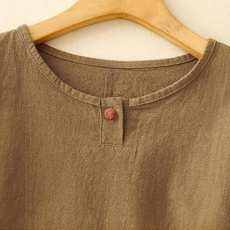 Tactile Cotton Linen Minimalist Grounding T-Shirt