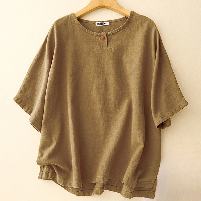 Tactile Cotton Linen Minimalist Grounding T-Shirt