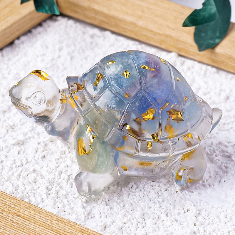 Various Stone Citrine Green Aventurine Amethyst Mini Turtle Prosperity Home Decoration