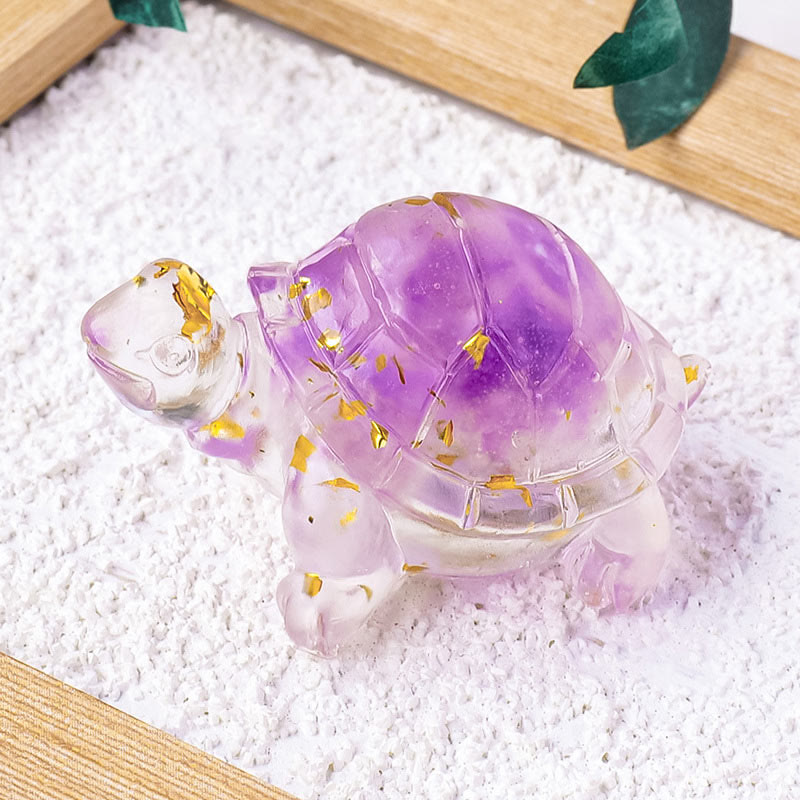 Various Stone Citrine Green Aventurine Amethyst Mini Turtle Prosperity Home Decoration