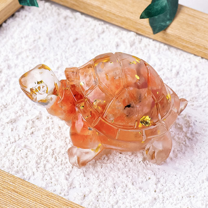 Various Stone Citrine Green Aventurine Amethyst Mini Turtle Prosperity Home Decoration