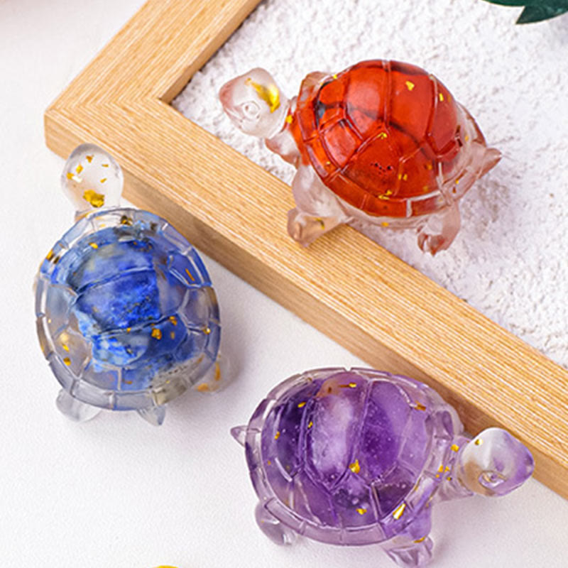 Various Stone Citrine Green Aventurine Amethyst Mini Turtle Prosperity Home Decoration