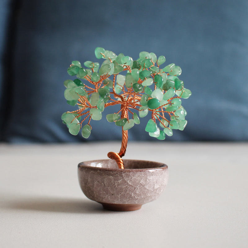 Various Crystal Citrine Amethyst Green Aventurine Tree Prosperity Home Decoration