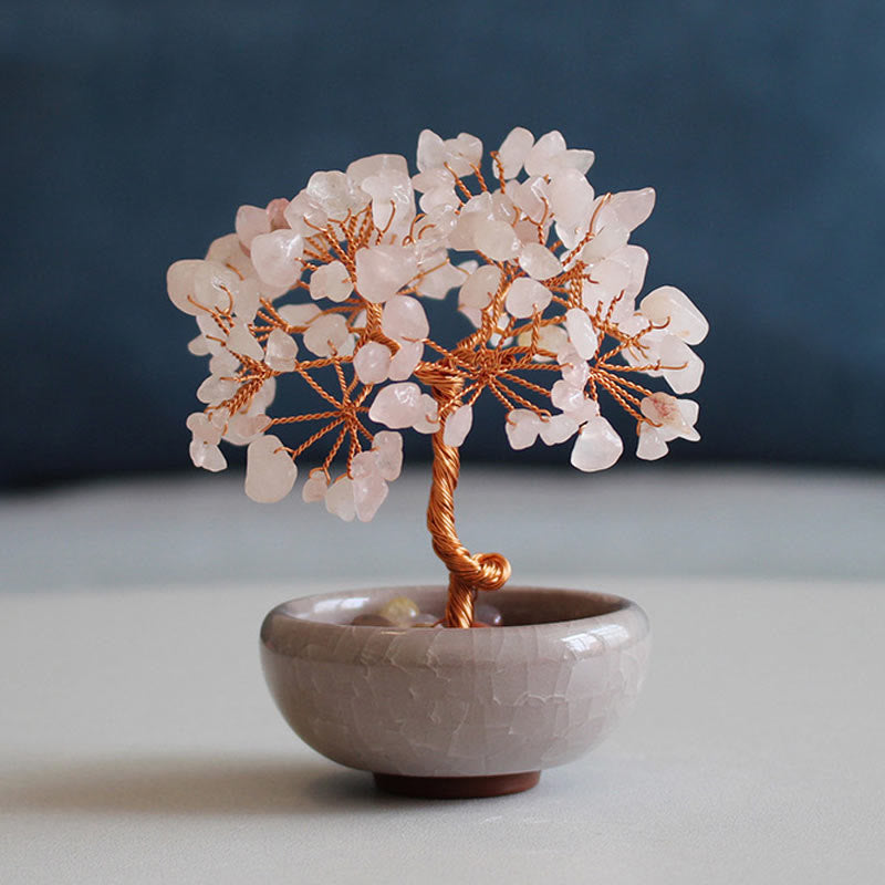 Various Crystal Citrine Amethyst Green Aventurine Tree Prosperity Home Decoration