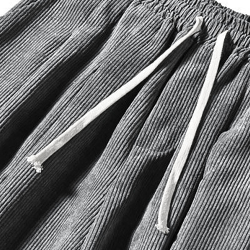 Casual Plain Cotton Bloomer Men's Pants With Pockets