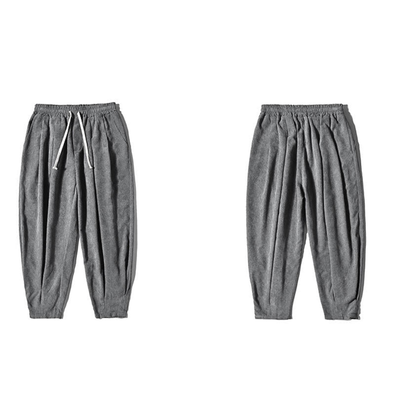 Casual Plain Cotton Bloomer Men's Pants With Pockets