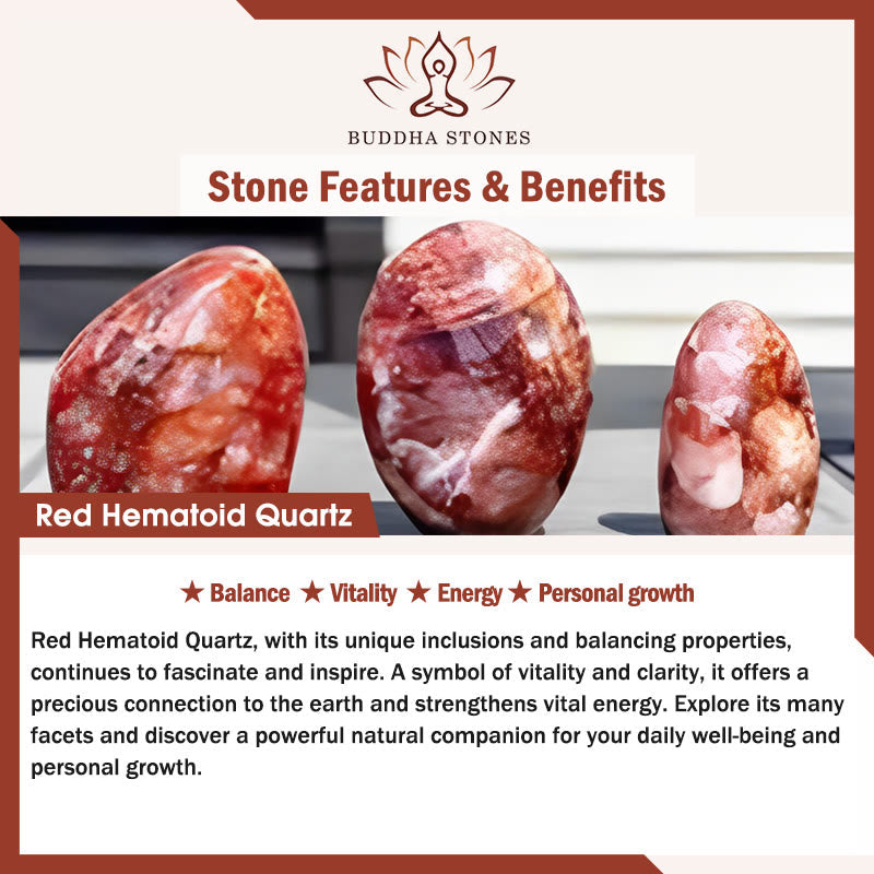 Natural Red Hematoid Quartz & Citrine Beaded Balance Bracelet