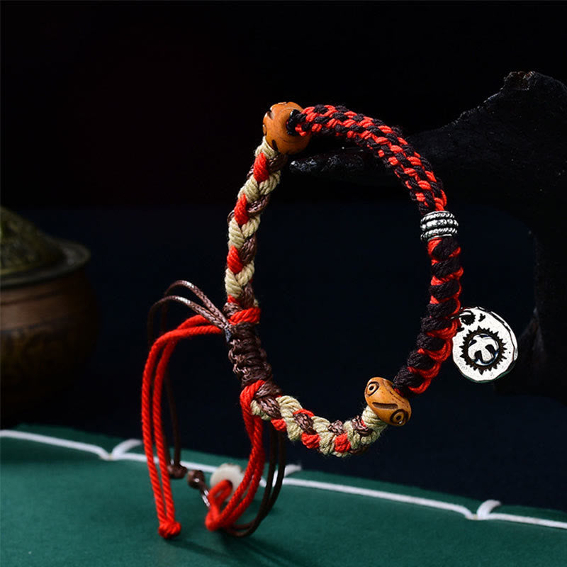 Tibetan Hand-Woven Red String Garuda Adjustable Bracelet