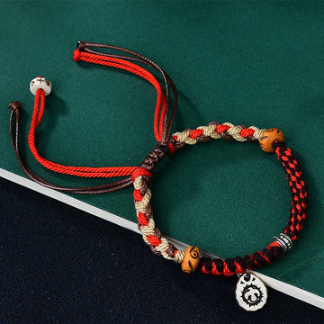 Tibetan Hand-Woven Red String Garuda Adjustable Bracelet