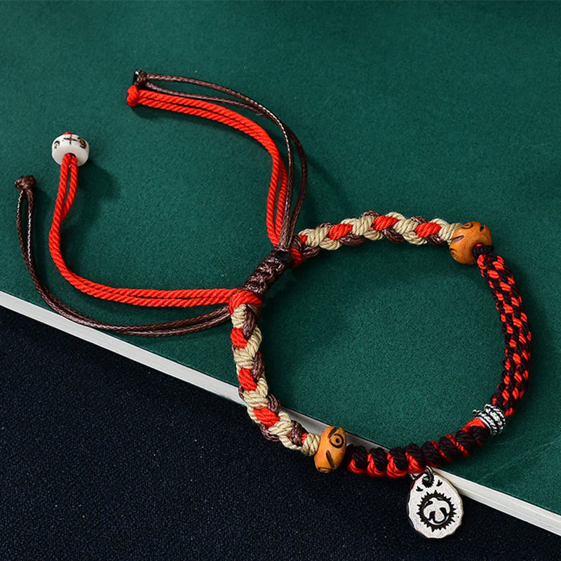 Tibetan Hand-Woven Red String Garuda Adjustable Bracelet