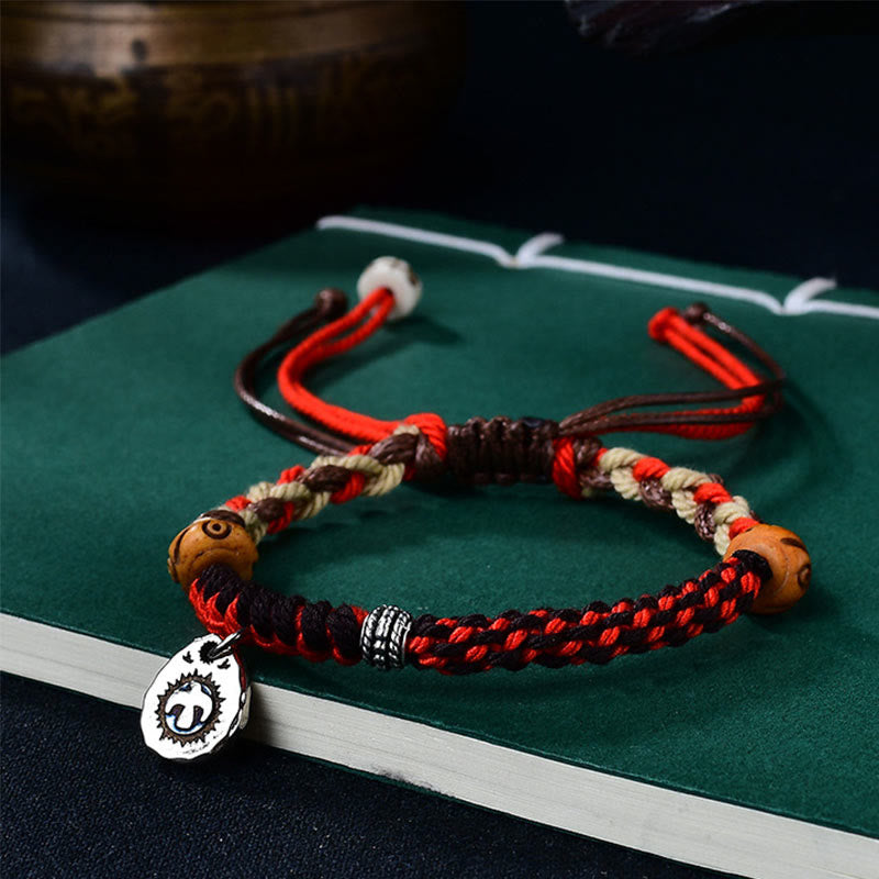 Tibetan Hand-Woven Red String Garuda Adjustable Bracelet
