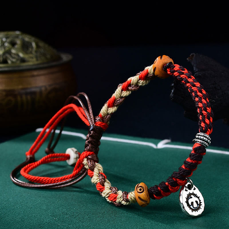 Tibetan Hand-Woven Red String Garuda Adjustable Bracelet