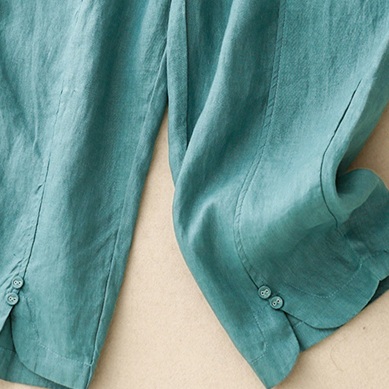 Breathable Cotton Linen Tapered Meditation Harem Pants
