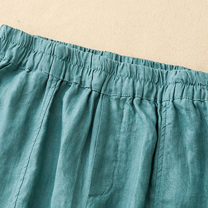 Breathable Cotton Linen Tapered Meditation Harem Pants