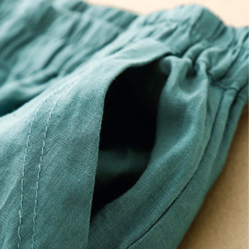 Breathable Cotton Linen Tapered Meditation Harem Pants